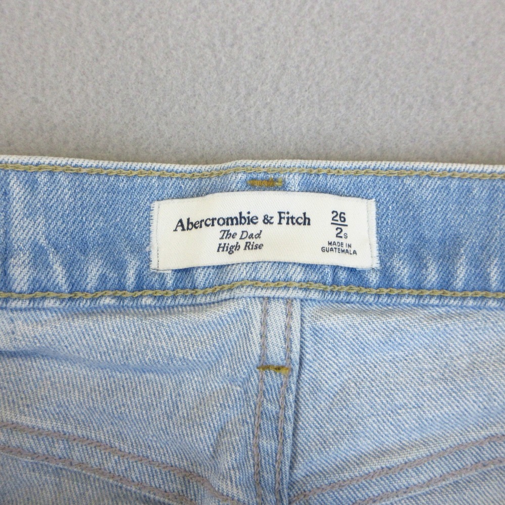 Abercrombie & Fitch Jeans Women 26/2S The Dad High Rise Light Blue Distressed - Picture 9 of 15